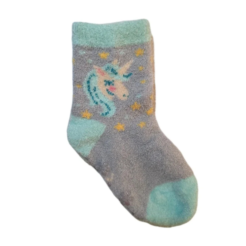 NEW Colorful Girls Cozy Fluffy Fuzzy Socks 6 Pairs Anti Slip Warm Size 1-3 Years